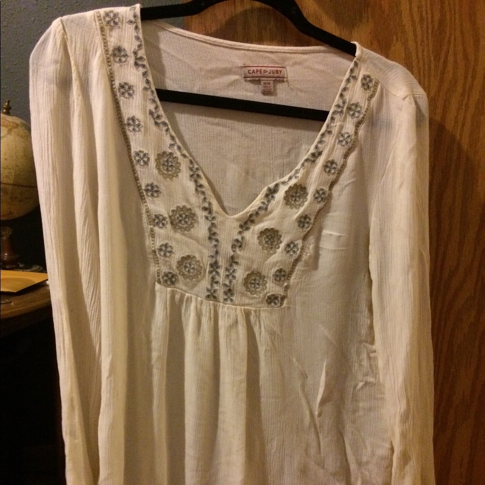 Long sleeve v neck boho top